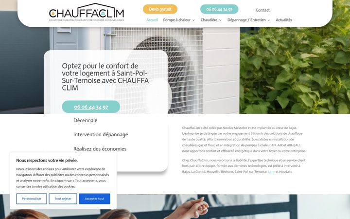 Skjámynd af chauffaclim-62.fr