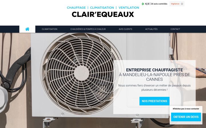 Skjámynd af chauffage-clairequeaux-paca.fr