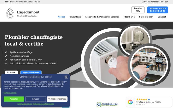 Screenshot of chauffage-lagedamont.com
