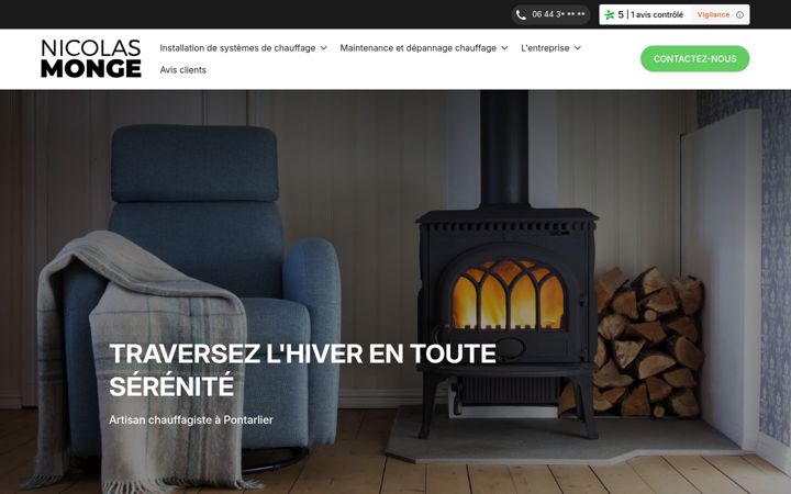 Skjámynd af chauffage-monge.fr