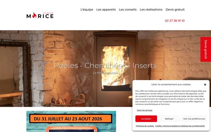 Skjámynd af chauffage-morice.fr