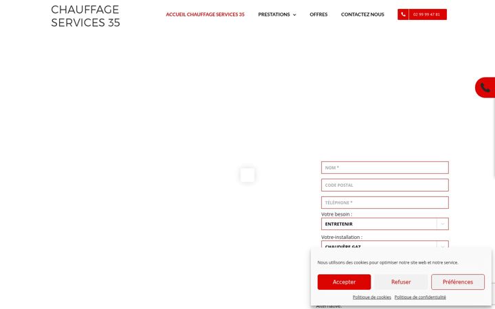 Екранна снимка на chauffageservices35.fr