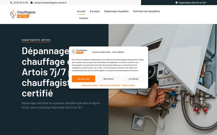 Képernyőkép: chauffagiste-artois.fr
