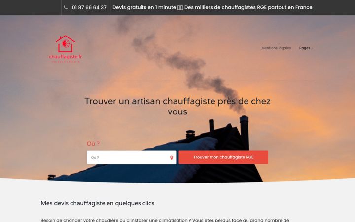 Képernyőkép: chauffagiste.fr