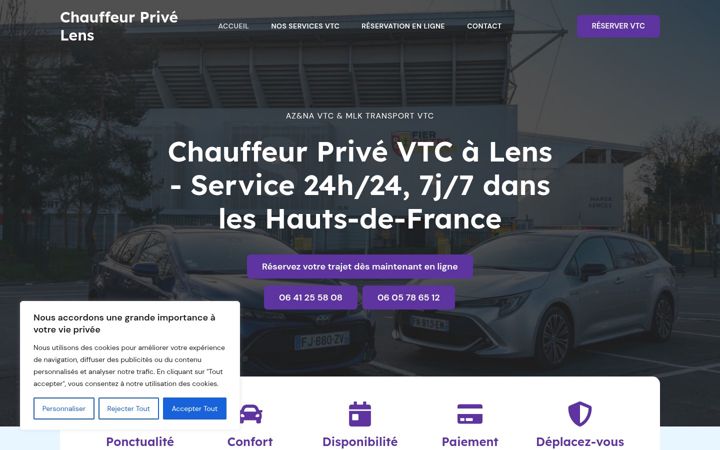 Екранна снимка на chauffeur-prive-lens.fr