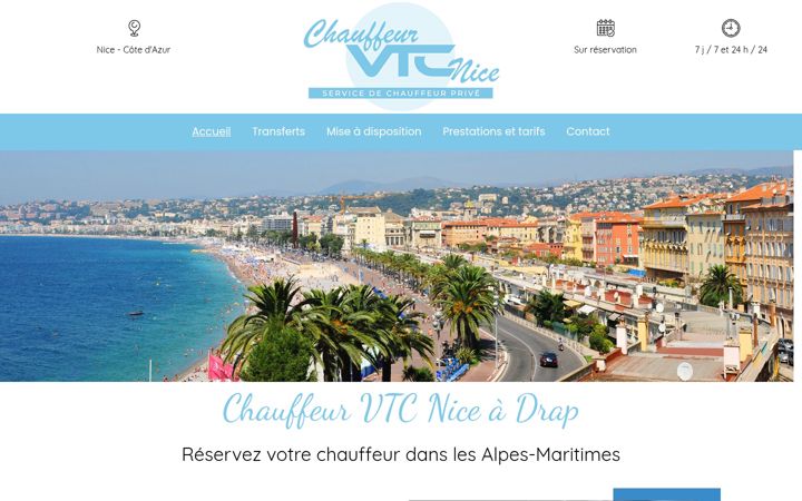 Екранна снимка на chauffeur-vtcnice.fr