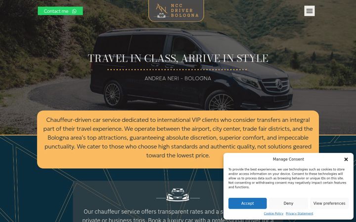 Screenshot of chauffeurbologna.com