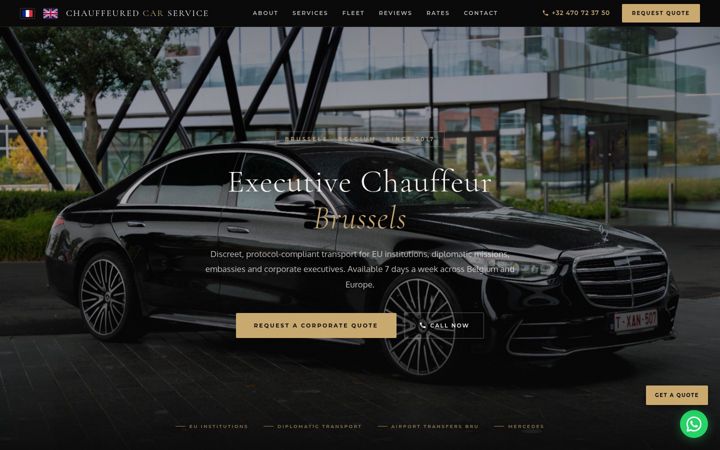 Screenshot of chauffeuredcarservice.com