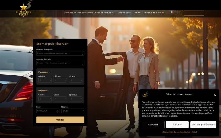 Screenshot di chauffeuretoile.fr