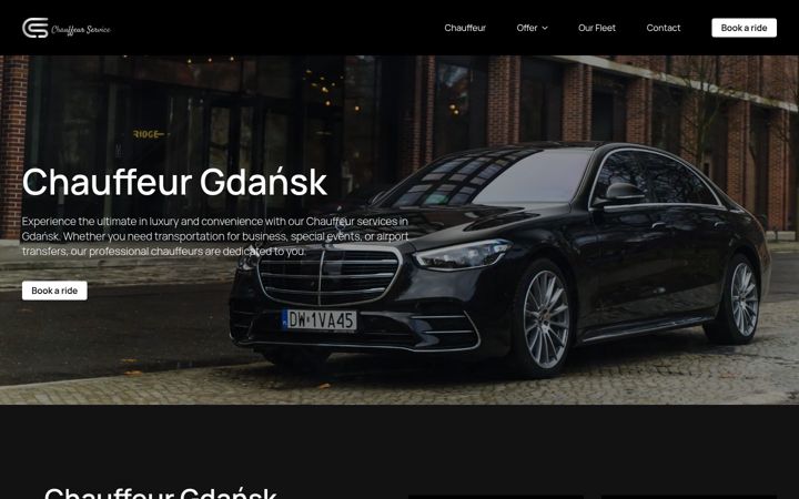 Screenshot ta' chauffeurgdansk.pl