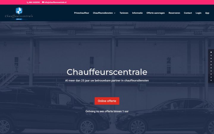 Screenshot ta' chauffeurscentrale.nl