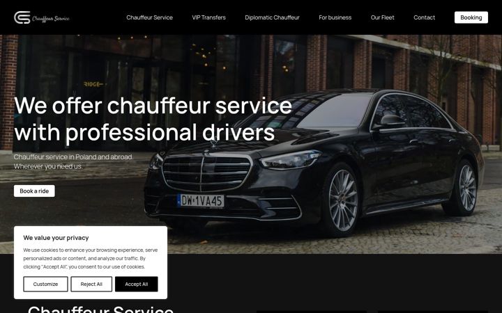 Screenshot ta' chauffeurservice.pl