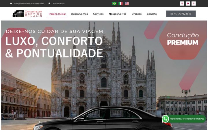 Screenshot of chauffeurservicemilano.com