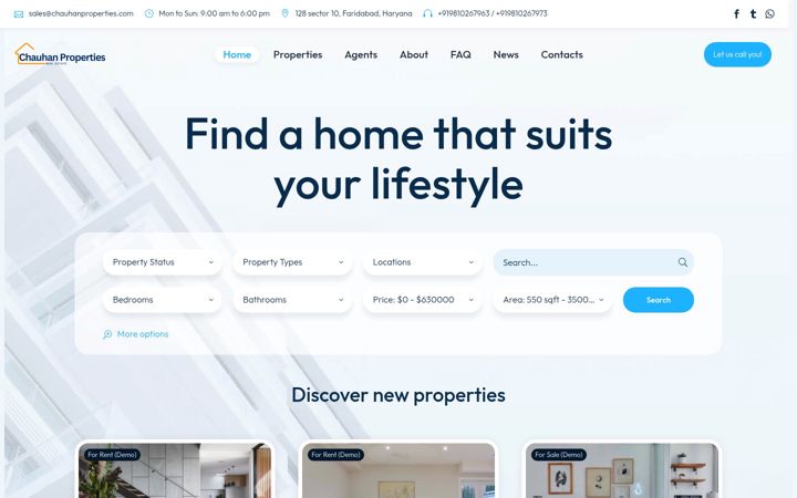 Screenshot of chauhan-properties.com