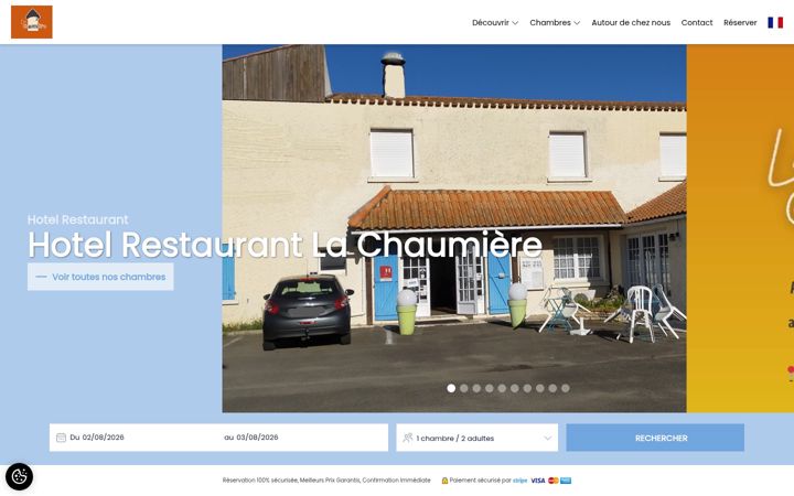 Skjermbilde av chaumierehotel.fr