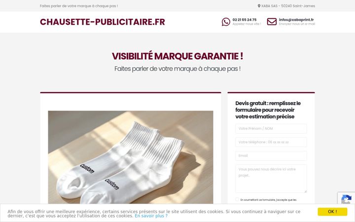 Skjermbilde av chausette-publicitaire.fr