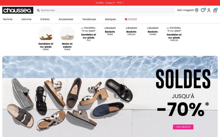 Kuvakaappaus sivustosta chaussea.com