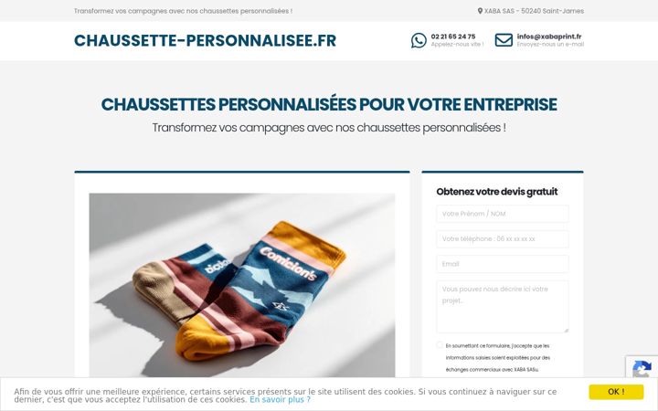 Skjermbilde av chaussette-personnalisee.fr