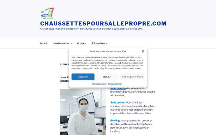 Screenshot of chaussettespoursallepropre.com