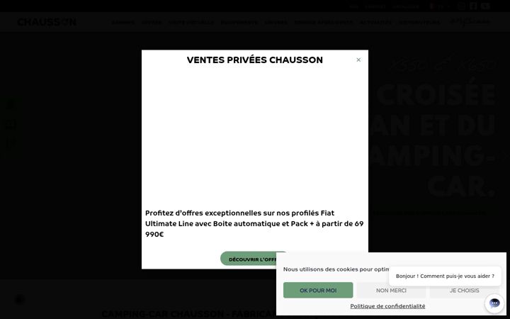 Skjermbilde av chausson-camping-cars.fr