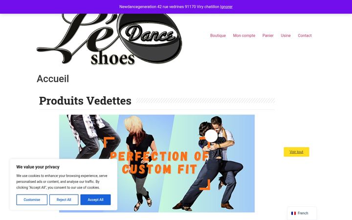 Skjermbilde av chaussure-de-danse.fr