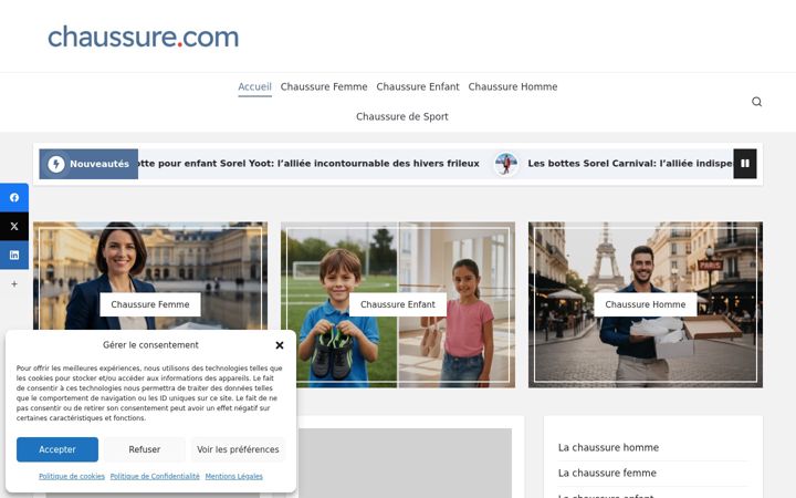 Screenshot of chaussure.com