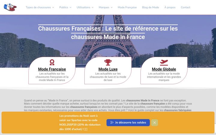 Skjermbilde av chaussures-francaises.fr