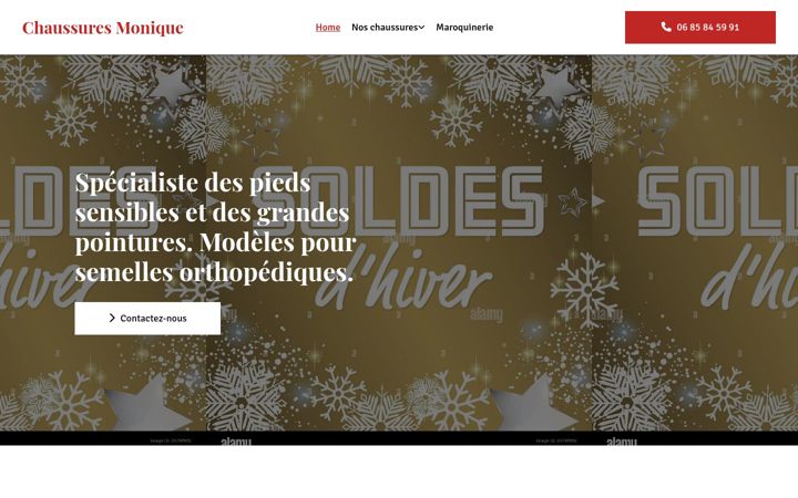 Képernyőkép: chaussures-monique.fr