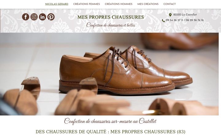 Képernyőkép: chaussures-sur-mesure.fr