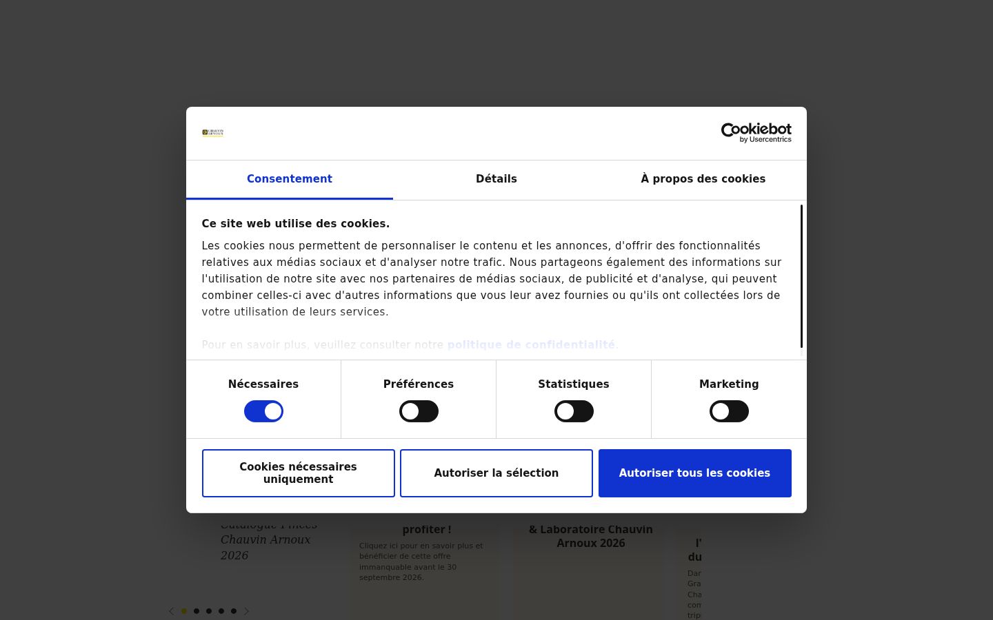 Screenshot of the consent banner shown before any interaction