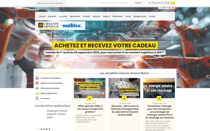 Screenshot of chauvin-arnoux.com