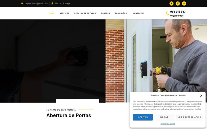 Ekraanipilt saidist chaveiro24hs.pt
