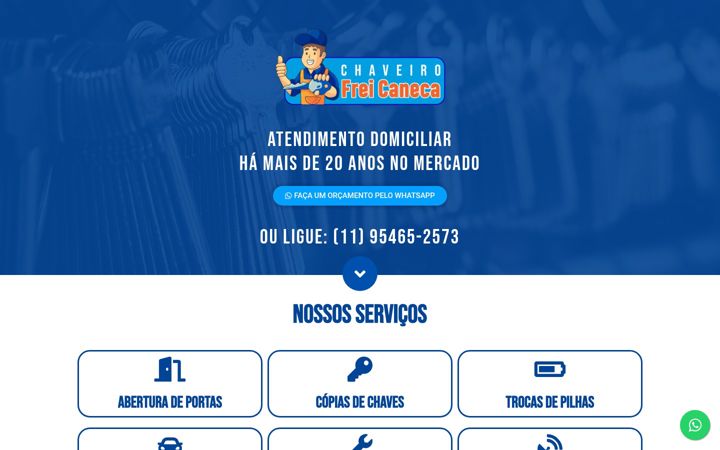 Captura de ecrã de chaveirofreicaneca.com.br