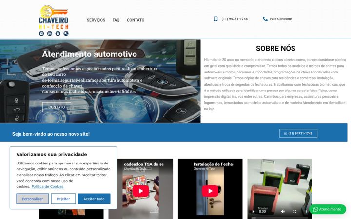 Captura de ecrã de chaveirohitech.com.br
