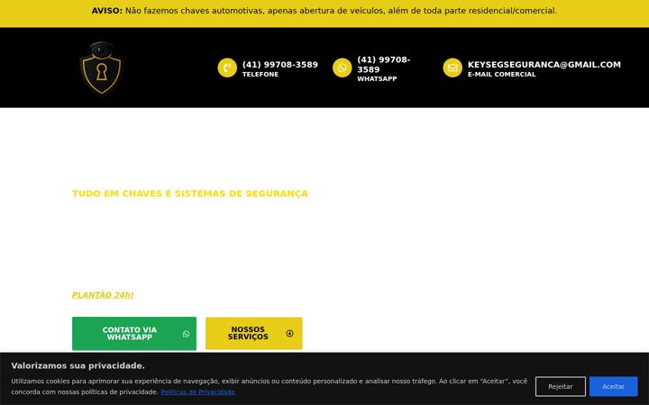 Captura de ecrã de chaveirokeyseg.com.br