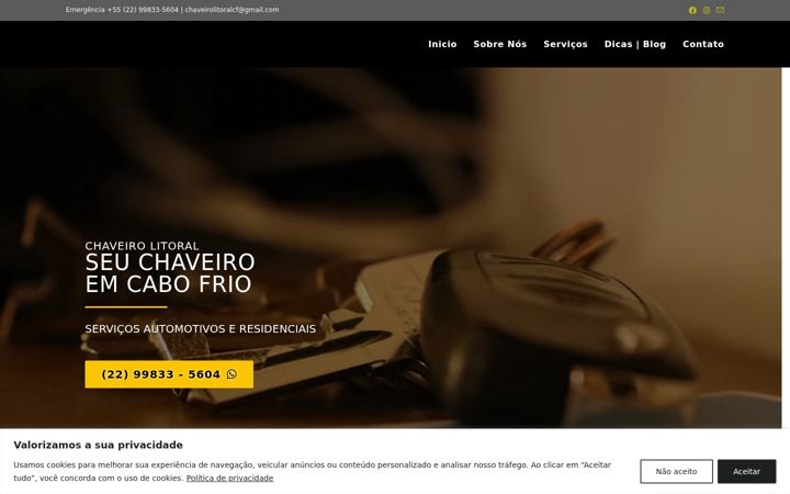 Captura de ecrã de chaveirolitoral.com.br