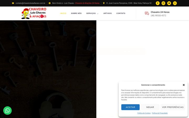 Captura de ecrã de chaveiroluisafiacao.com.br