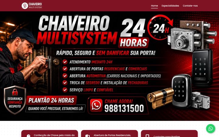 Captura de ecrã de chaveiromultisystem.com.br