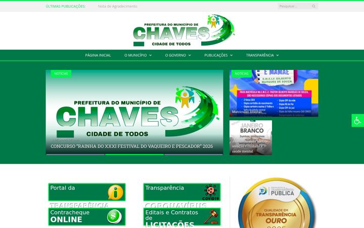 Ekraanipilt saidist chaves.pa.gov.br