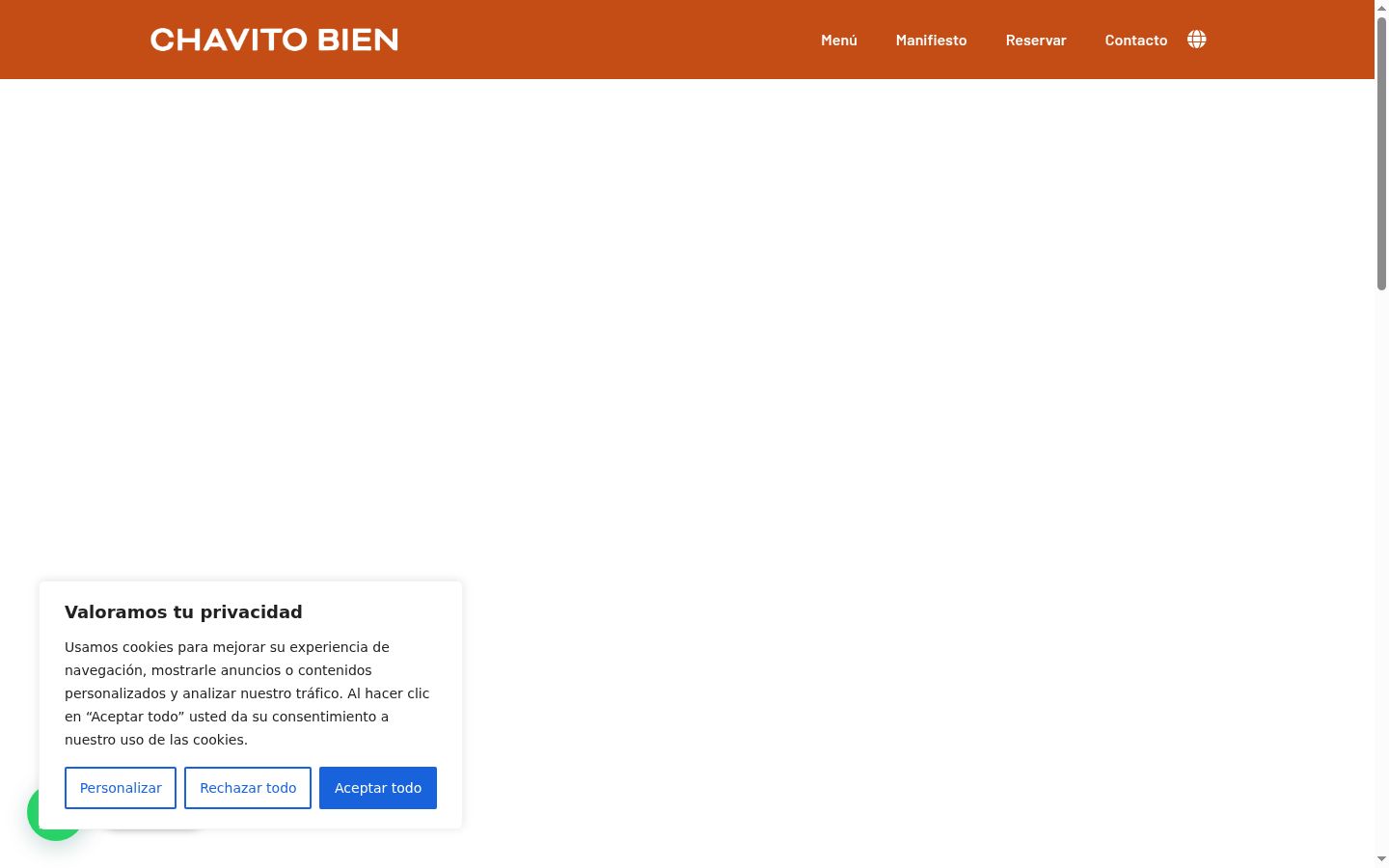 Screenshot of the consent banner shown before any interaction