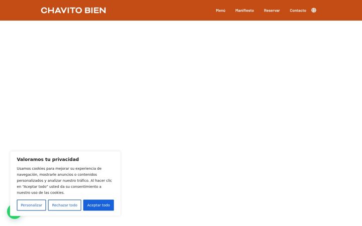 Screenshot of chavitobientaqueria.com
