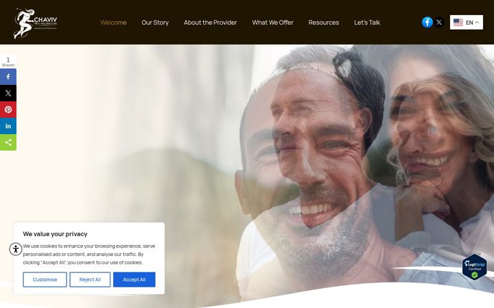 Screenshot of chavivtrtwellness.com