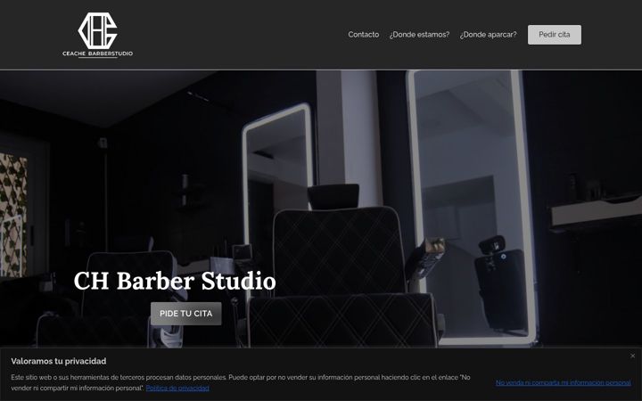 Screenshot of chbarberstudio.com