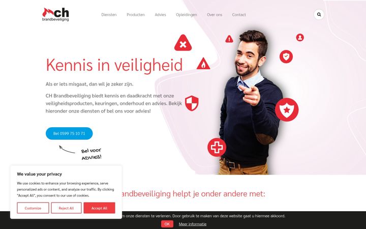 Screenshot ta' chbrandbeveiliging.nl