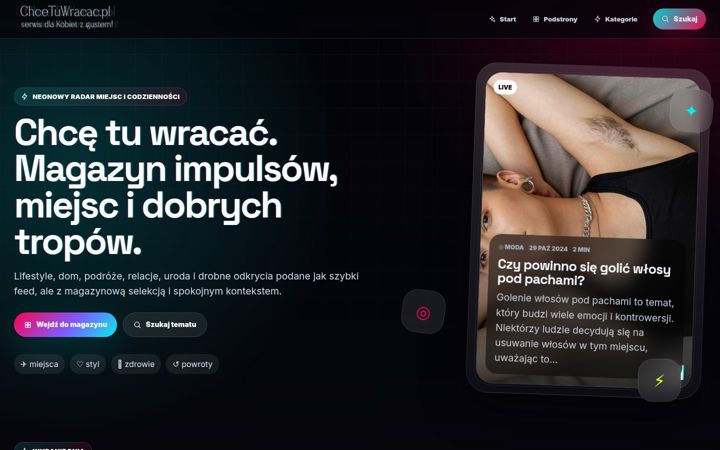 Snímek obrazovky chcetuwracac.pl