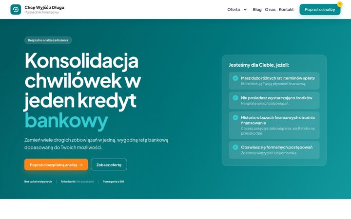 Snímek obrazovky chcewyjsczdlugu.pl