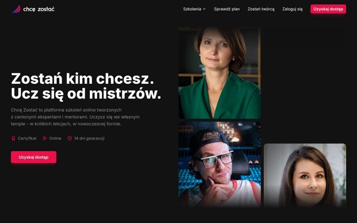 Snímek obrazovky chcezostac.pl