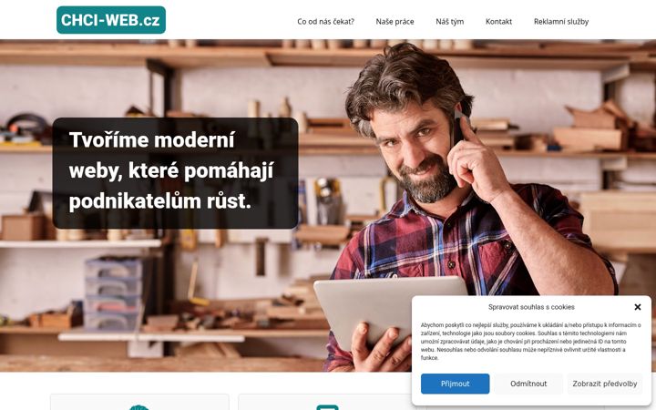 Ekraanipilt saidist chci-web.cz