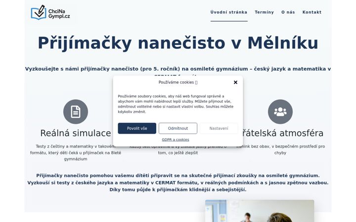 Ekraanipilt saidist chcinagympl.cz