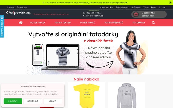 Ekraanipilt saidist chcipotisk.cz